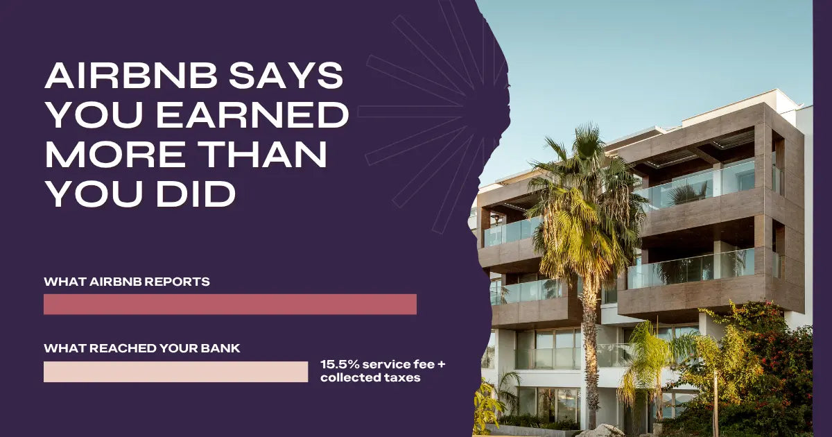 Airbnb reports more than your bank received. Here is the gap.
