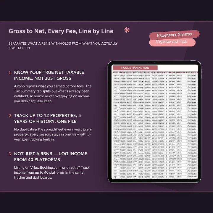 Stop paying tax on fees you never received | Rental Income & Expense Tracker